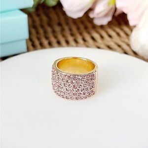 Park Lane “ROSIE”  Gold and Pink Pave Crystal Ring